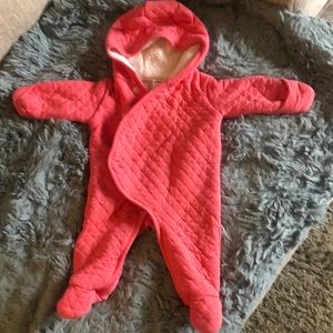 Caters quilted hooded bunting outfit. 3 months